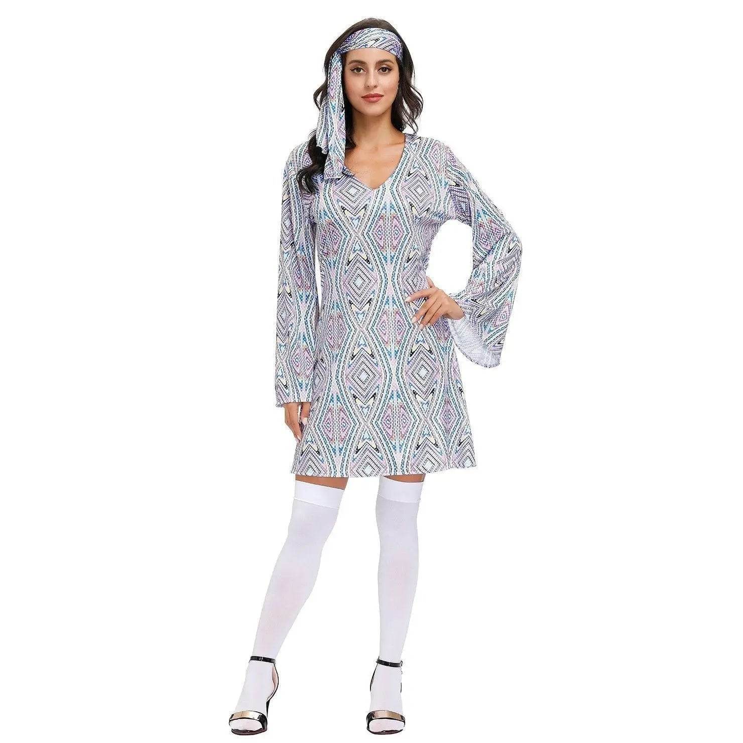 Hip Hop Rock Hippie 70s Costumes Cosplay Halloween Outfit Fancy Dress - zzcosplay