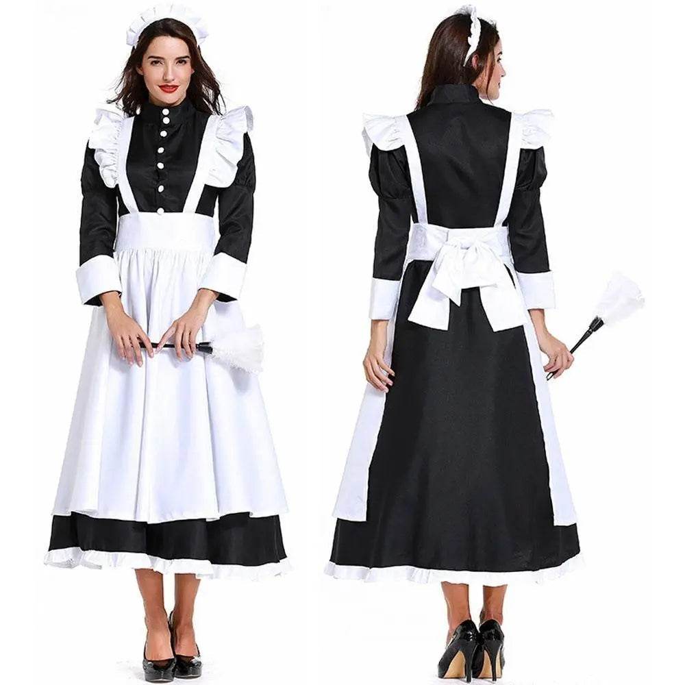 Housekeeper French maid costume German maid costume black and white long skirt unisex - zzcosplay