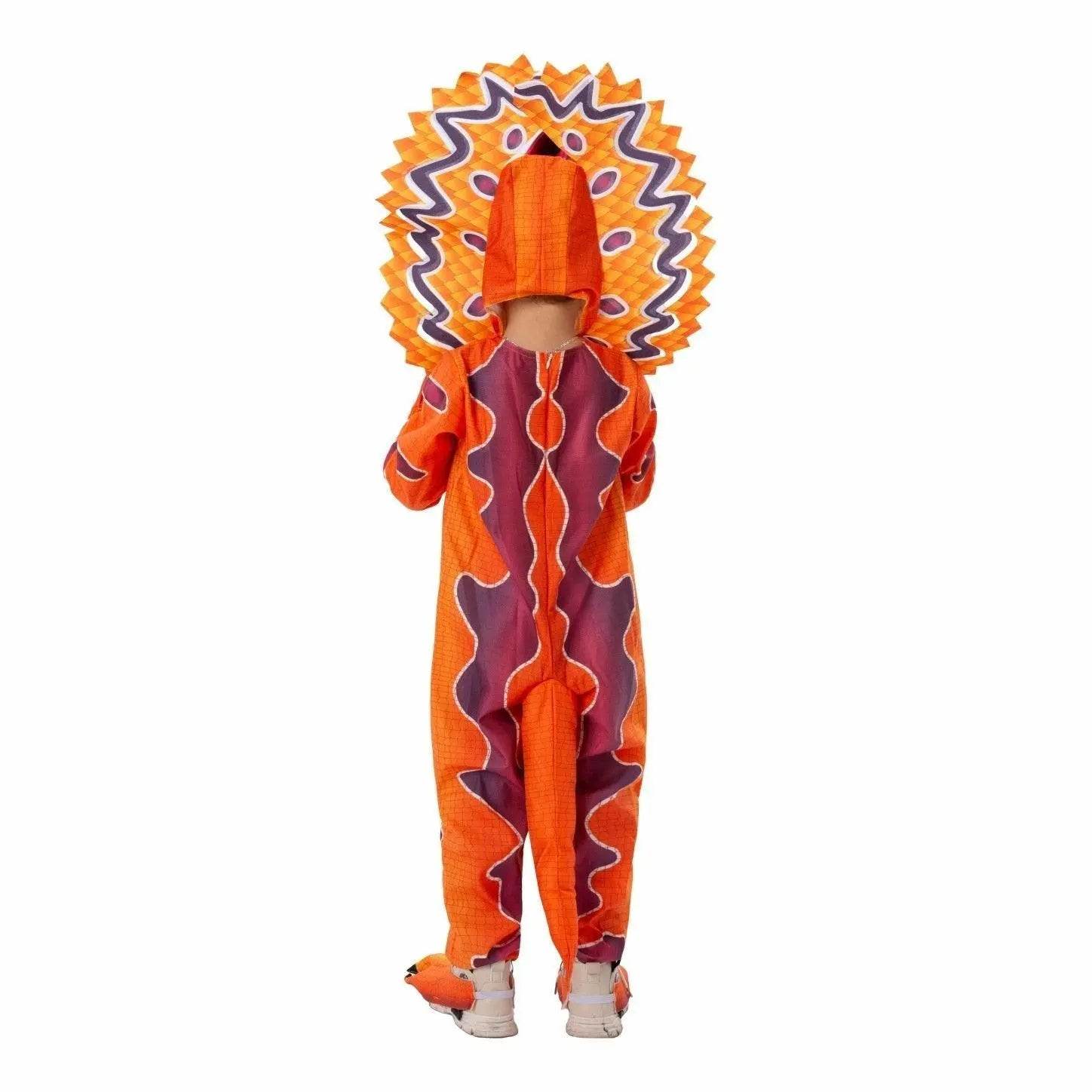Kids Dilophosaurus Orange Animal Halloween Cosplay Party Costumes - zzcosplay