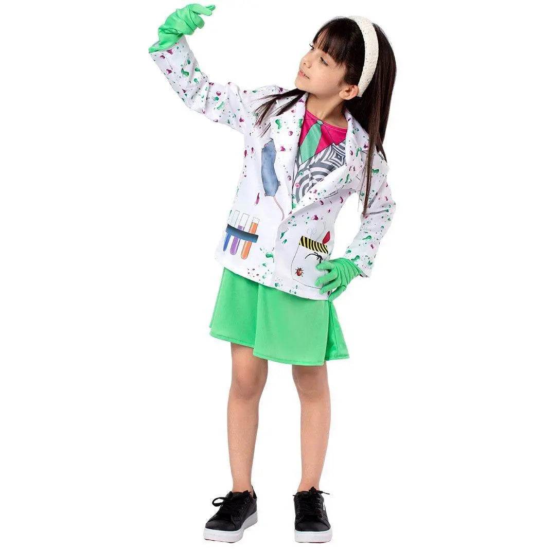 Kids Scientist Halloween Costume Funny Role Play Outfit for Girls' Stage Performances - zzcosplay