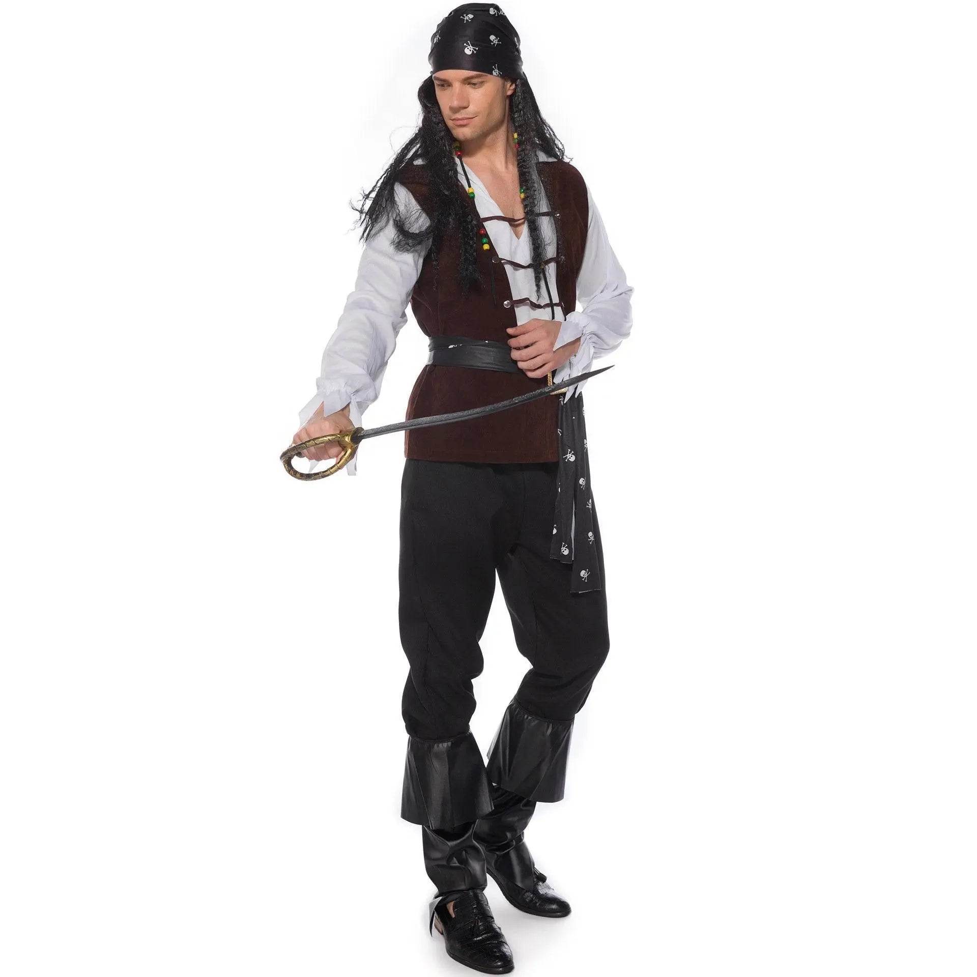 Male Pirate Outfit Vintage Cosplay Costume Carnival Halloween For Mens - zzcosplay