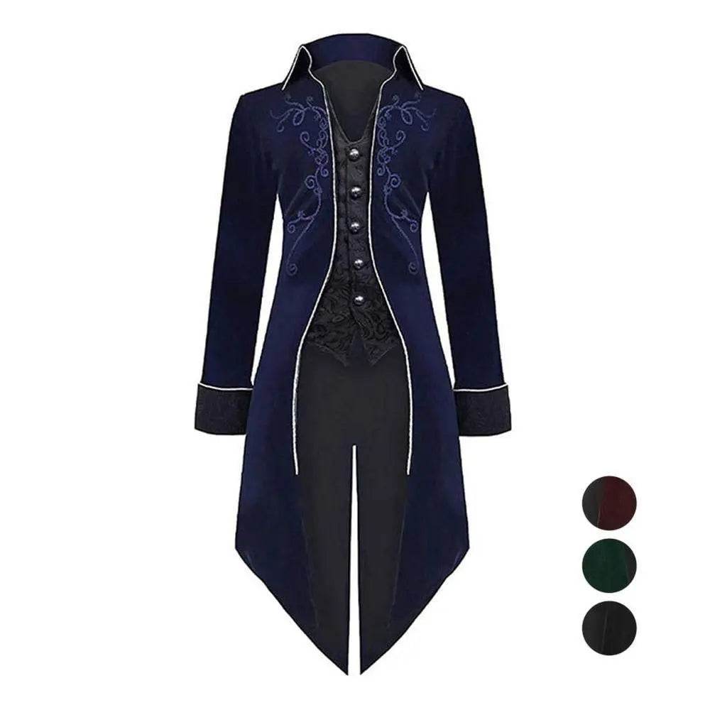 Medieval Steampunk Tailcoat Halloween Costumes Vampire Gothic Jackets Vintage Coat For Men - zzcosplay