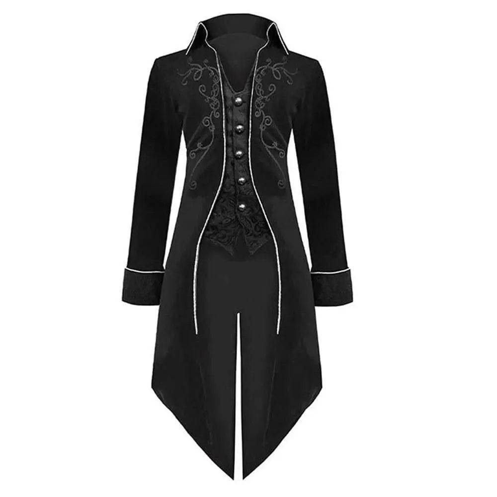 Medieval Steampunk Tailcoat Halloween Costumes Vampire Gothic Jackets Vintage Coat For Men - zzcosplay