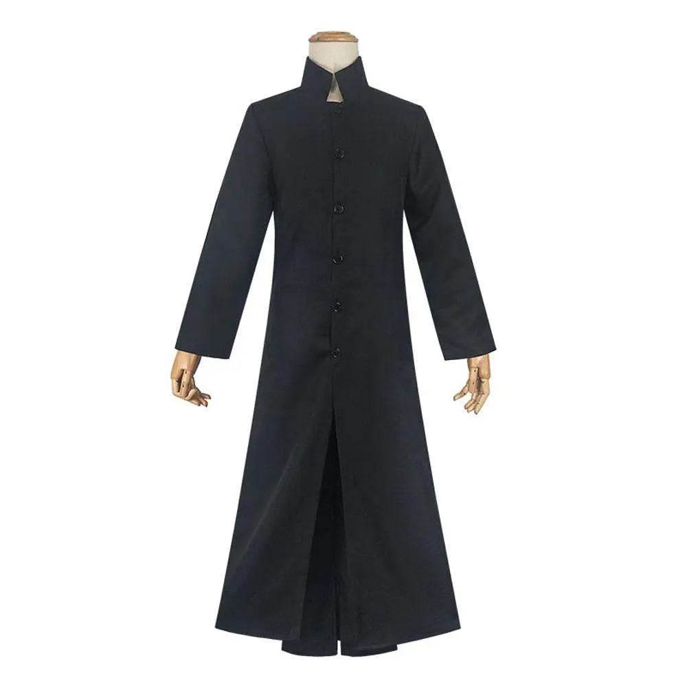 Movie The Matrix Cosplay Neo Costume Black Suit Cloak Pants Outfit Halloween Costumes for Men - zzcosplay
