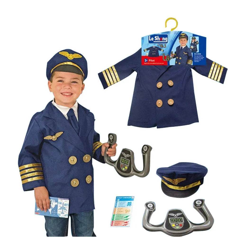 Pilot Aviator Cosplay Outfits Halloween Costume Set for Kids - zzcosplay