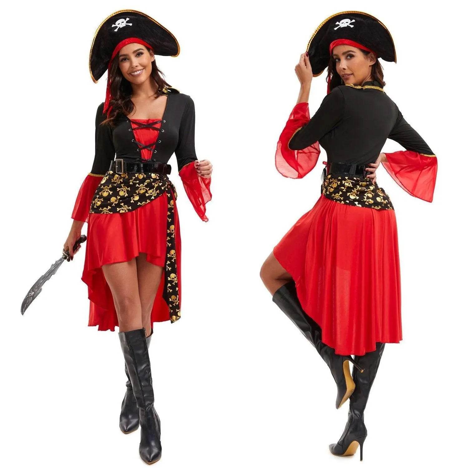 Pirate Outfit Vintage Cosplay Costume Carnival Halloween For Female - zzcosplay