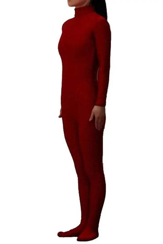 Purplish Red Headless Bodysuit Spandex Zentai Catsuit Costume - zzcosplay