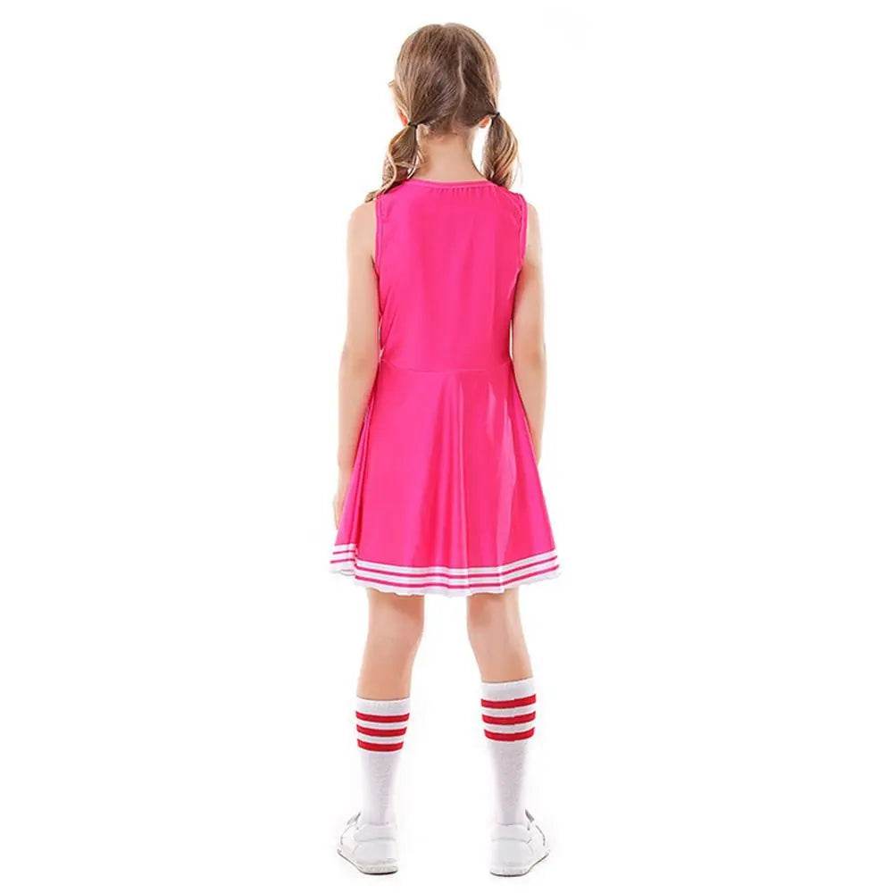 School Cheerleading Uniform Costume Cheerleader Party Dress Halloween Outfit Dress Up For Girls - zzcosplay