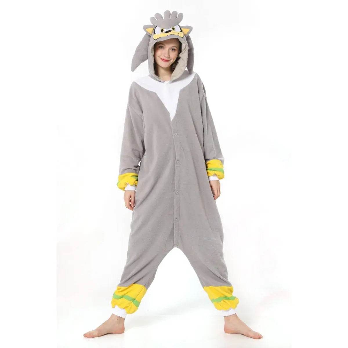 Silver the Hedgehog kigurumi onesies anime pajamas Costume - zzcosplay