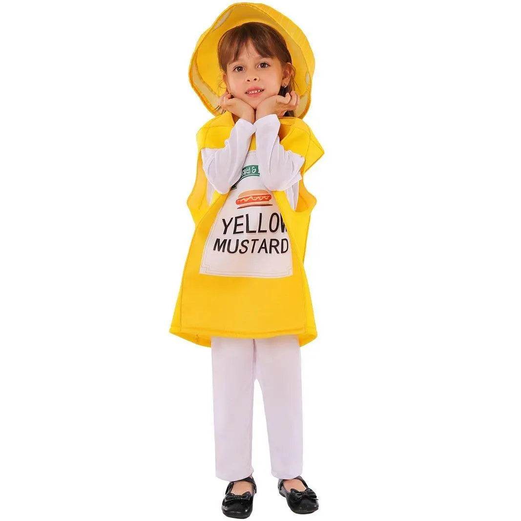 Smock Mustard Bottle Kids Funny Stage Cosplay Costumes Halloween - zzcosplay