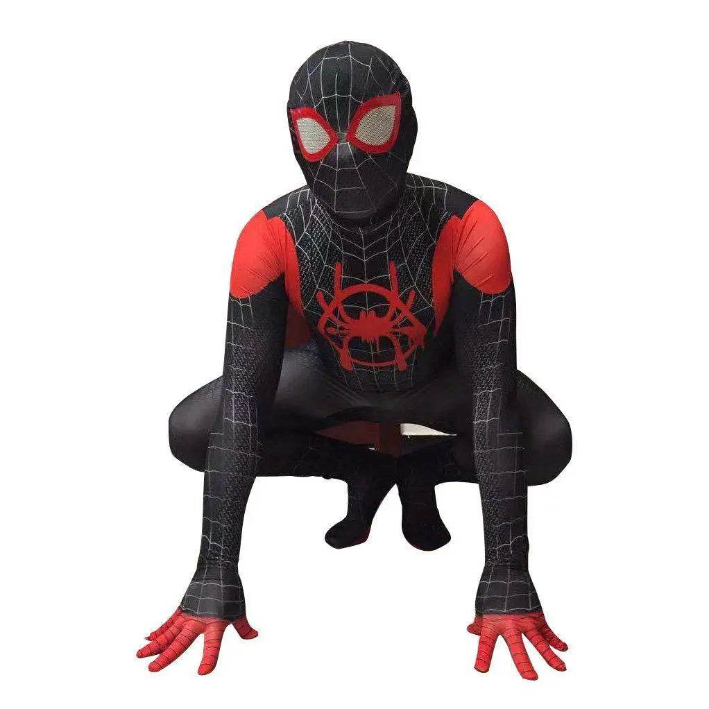 Spider man Into The Spider-Verse Bodysuit Miles Morales Costume Adult Kids - zzcosplay