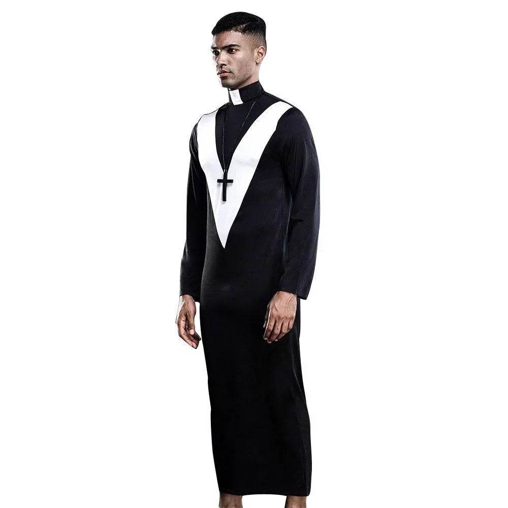 Stag do Black Priest Party Costume Nightclub Uniform - zzcosplay