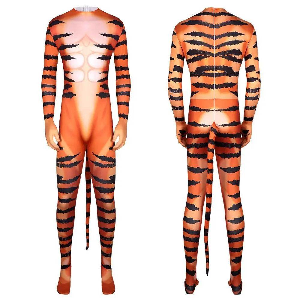 Tiger Stripes Animal Cosplay Zentai Costume Jumpsuit Bodysuit Outfits Adult - zzcosplay