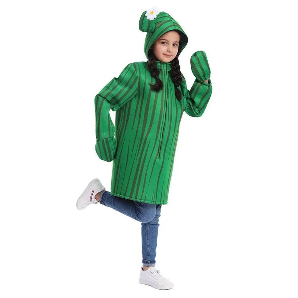 Unisex Kids Cactus Costume Cosplay Halloween Party Dress Up Plant Jumpsuit - zzcosplay