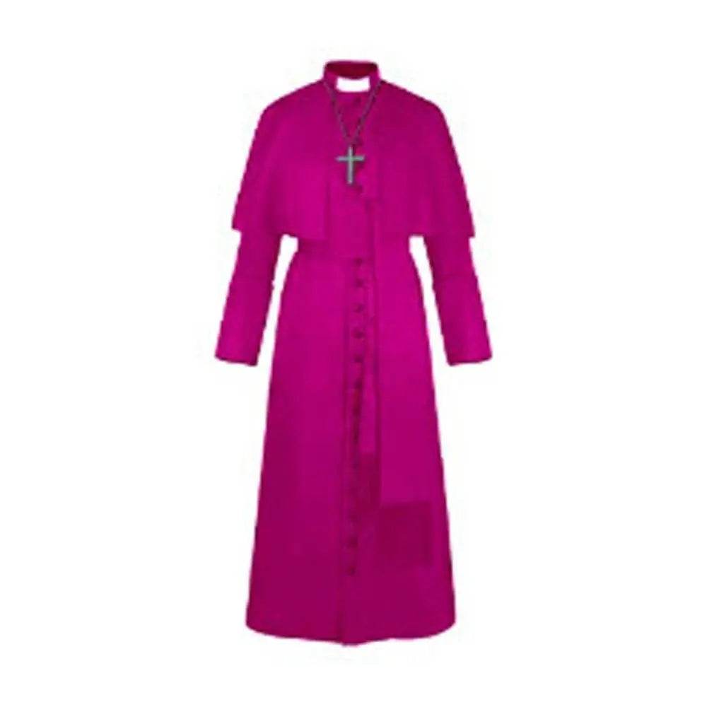 Unisex Men Solid Long Father Vicar Fancy Medieval Priest Costumes Cosplay Party Props - zzcosplay