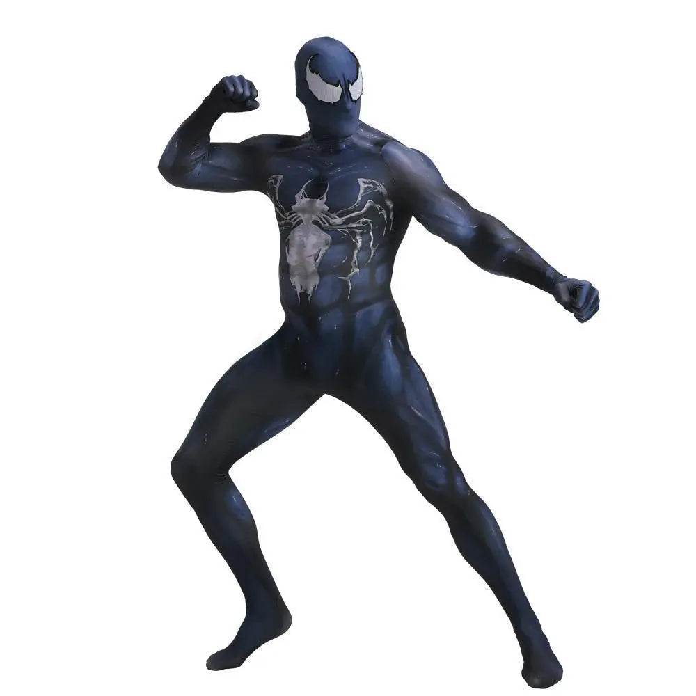 Venom Symbiote Eddie Brock Costume Spider Man Cosplay Jumpsuit For Adult kids - zzcosplay