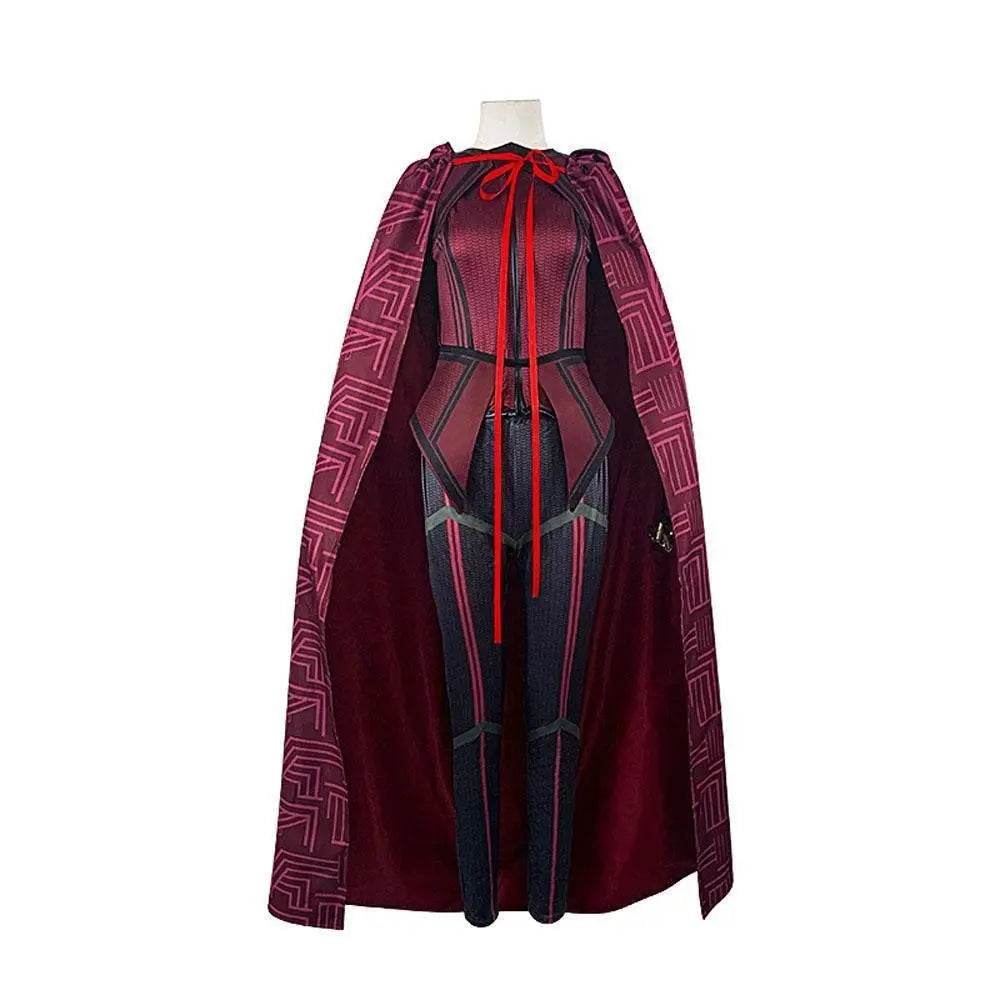 Wanda Maximoff Costume Cosplay Jumpsuit Red Witch Cloak Halloween Outfit for Woman - zzcosplay