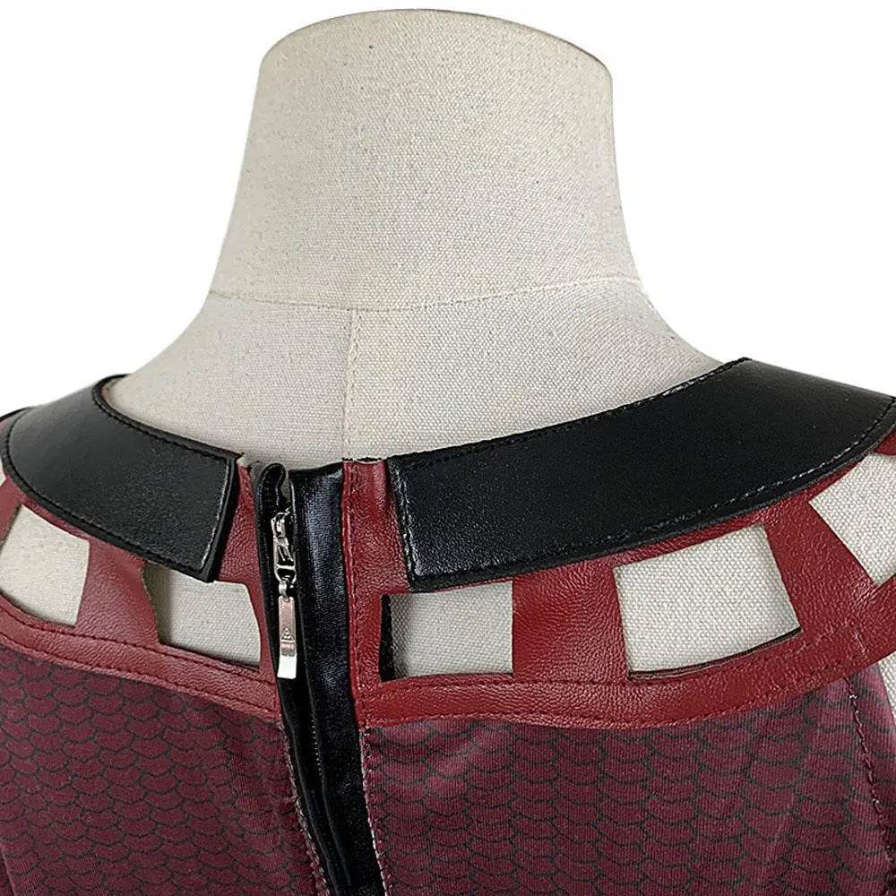 Wanda Maximoff Costume Cosplay Jumpsuit Red Witch Cloak Halloween Outfit for Woman - zzcosplay