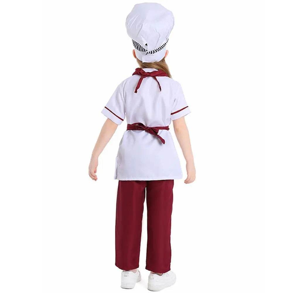 Western pastry chef costume for Kids Apron and Hat Set Cooking Baking - zzcosplay