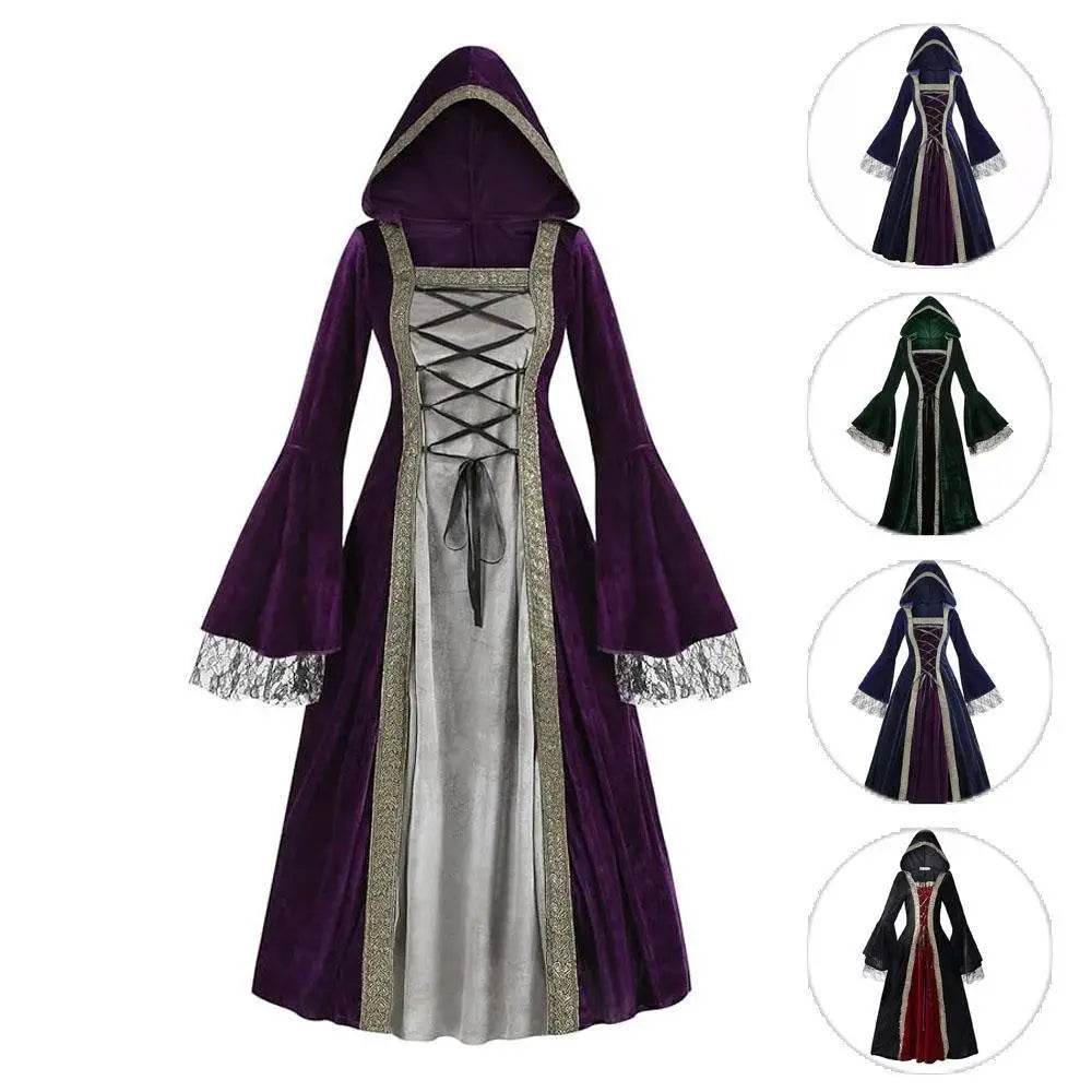 Womens Medieval Renaissance Costume Plus Size Medieval Role Play Dress - zzcosplay
