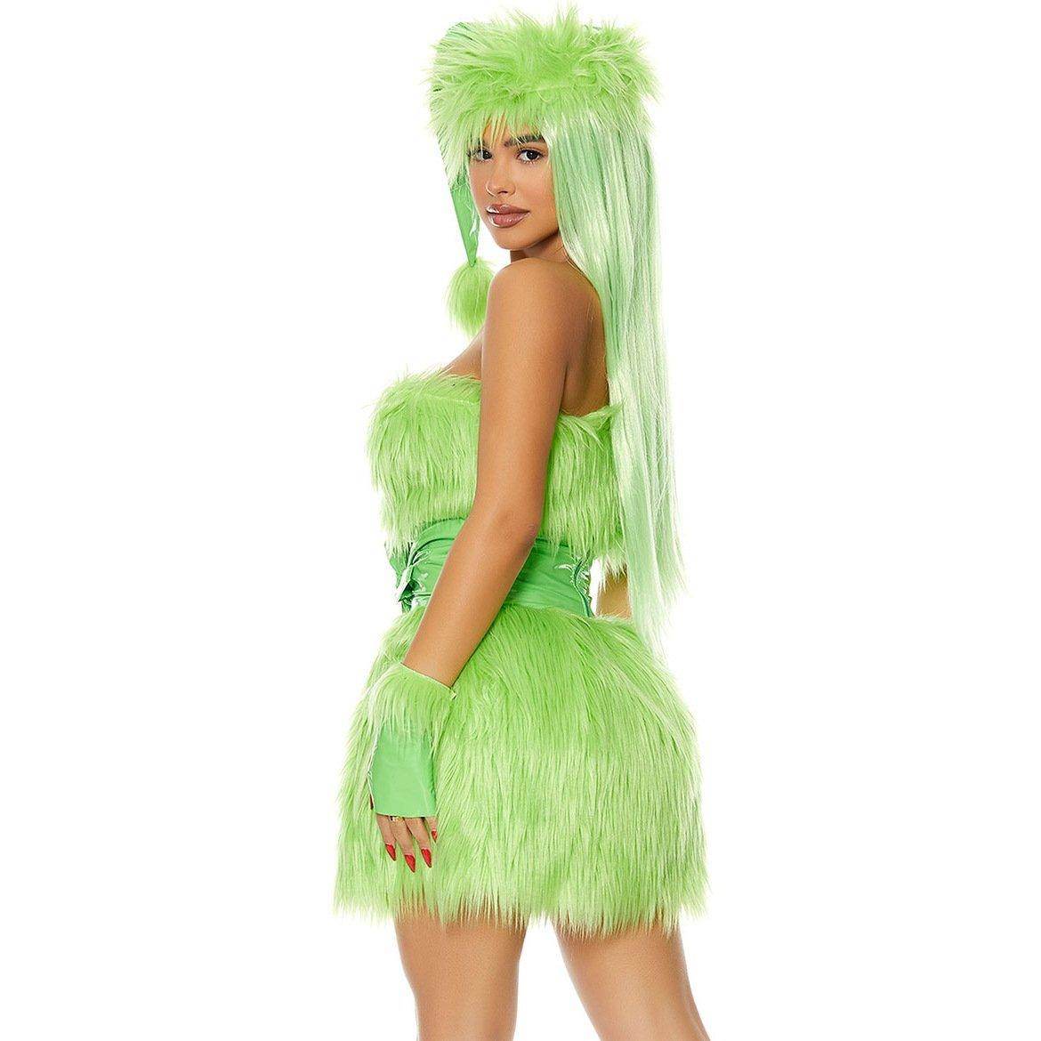 Adult The Grinch Costume Dress with Gloves for Halloween Christmas - zzcosplay