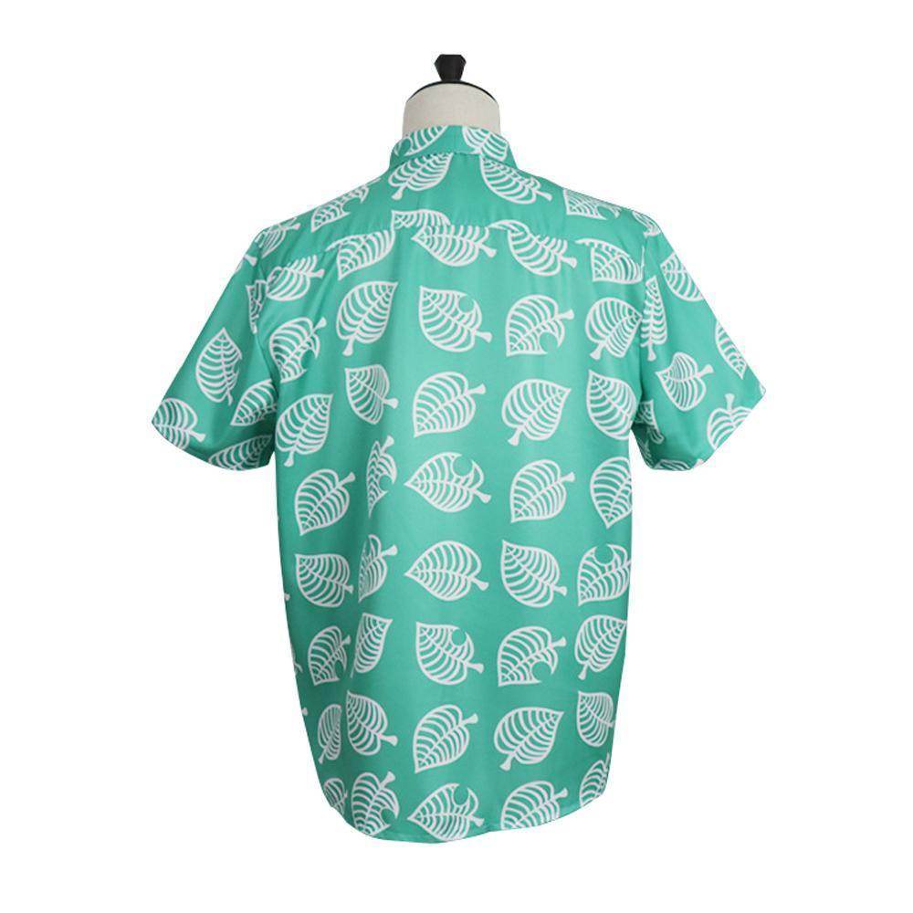 Animal Crossing Button Up Shirt Costume Cosplay Leaf Tee Shirts Top Halloween Outfit Dress Up For Adults - zzcosplay