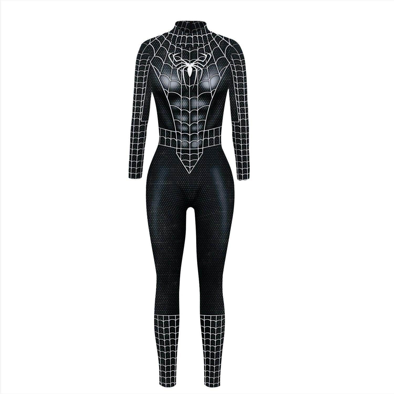 Black Peter B Parker Spider-man Cosplay Outfits Halloween Costume Women Jumpsuit - zzcosplay