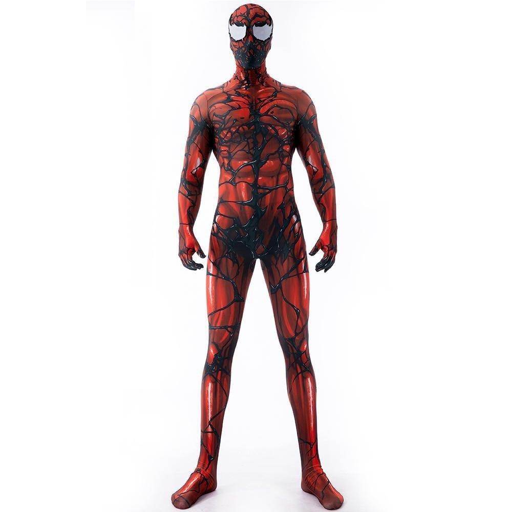 Carnage Red Rubies Venom Spider-Man Costume Cosplay Jumpsuit Superhero Bodysuit Halloween Suit Zentai For Adult Kids - zzcosplay