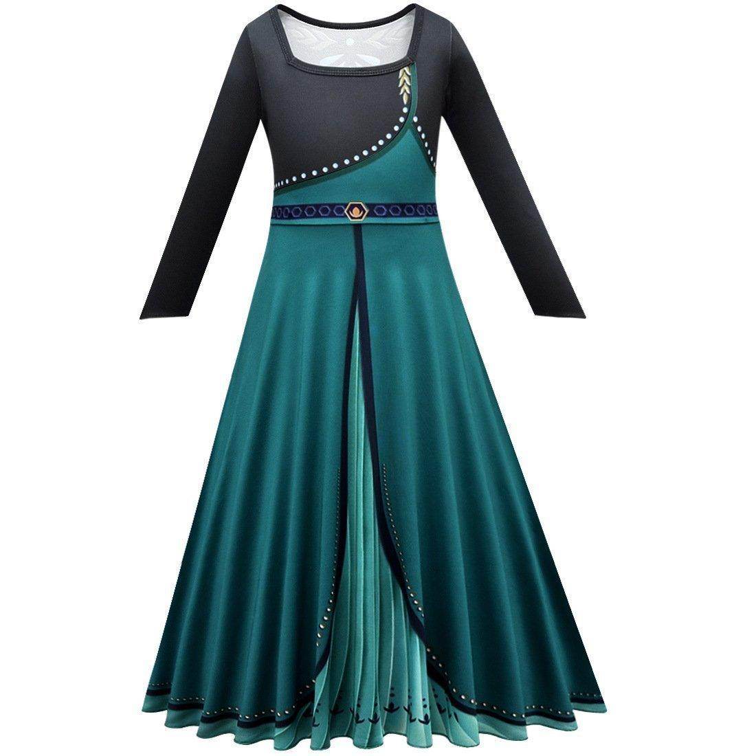 Frozen Girl Dresses Baby Kid Princess Anna Dress Snow Queen Cosplay Costume Party Dress - zzcosplay