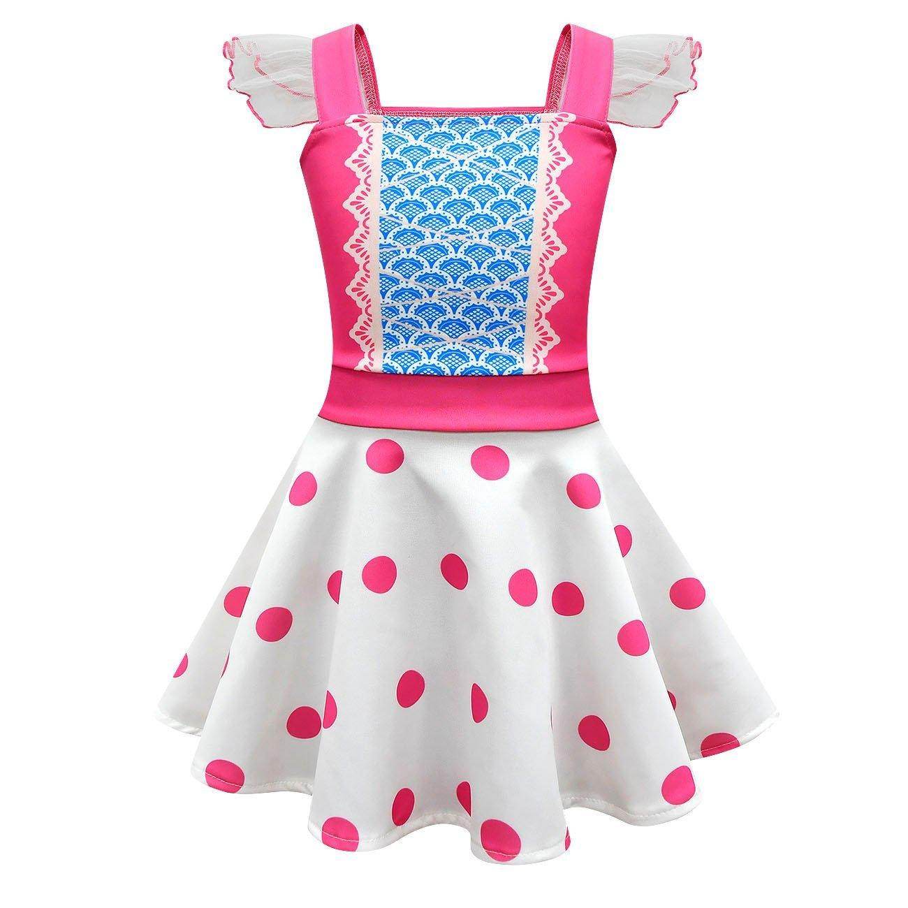 Girls Little Bo Peep Toy Story Kids Girls Dress Outfits Summer Cosplay Costume - zzcosplay