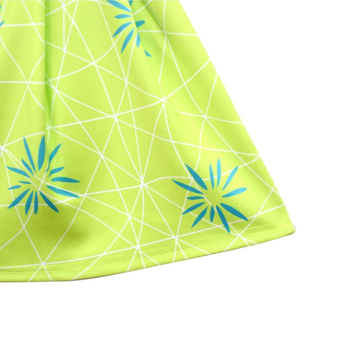 Inside Out Joy Costume Collared Dress for Girls Sleeveless Dress with Bag - zzcosplay