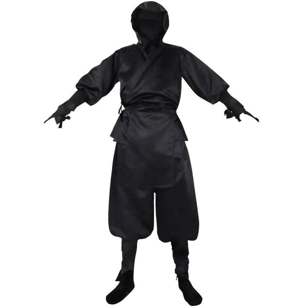 Japanese Ninja Bushido Cosplay Costume with Hood Socks Halloween Outfit Set Dress Up For Men - zzcosplay