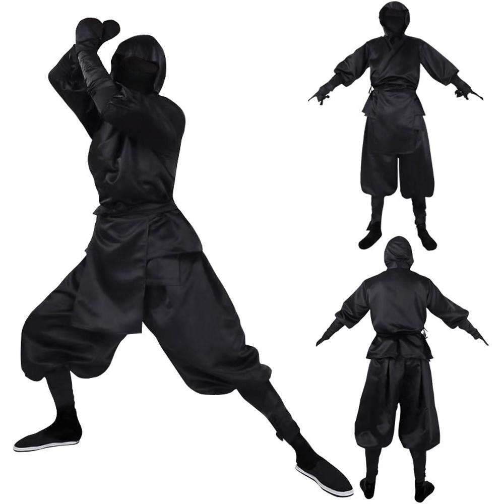 Japanese Ninja Bushido Cosplay Costume with Hood Socks Halloween Outfit Set Dress Up For Men - zzcosplay