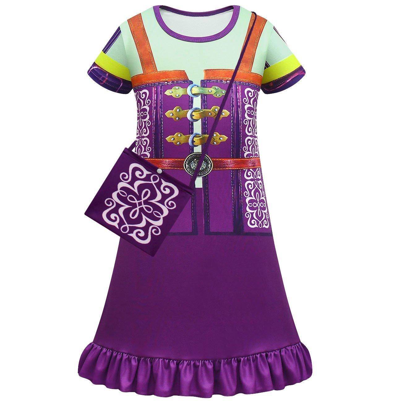 Kids' Cinderella Cosplay Short Sleeved Dress New Ruffled Princess Costume with Bag - zzcosplay