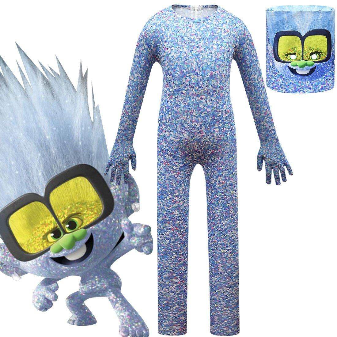 Kids Trolls 2 World Tour Tiny Diamond Costume Cosplay Zentai Child Jumpsuit Halloween - zzcosplay