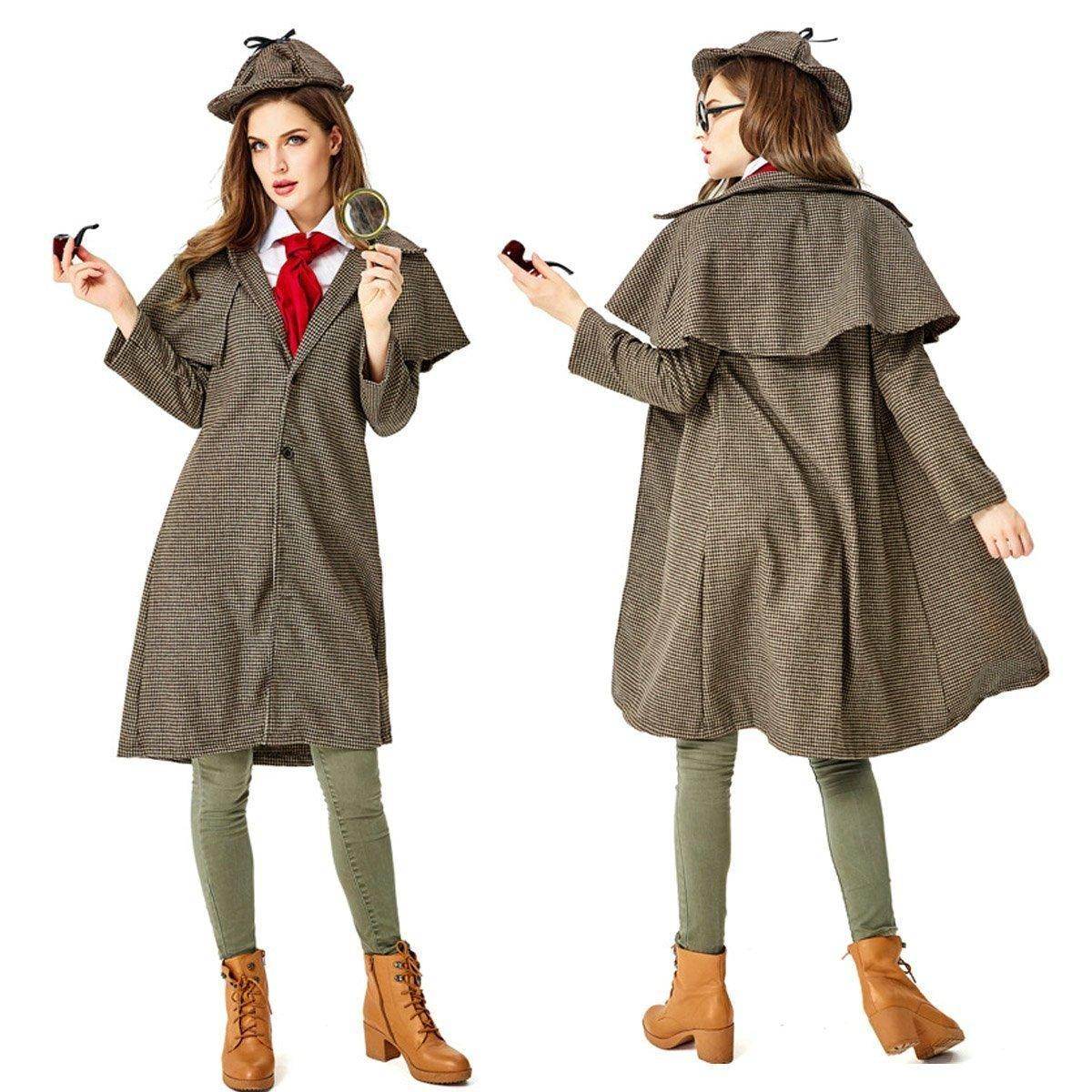 Lady Sherlock Holmes Cosplay Costume Halloween Coat Outfits Women - zzcosplay