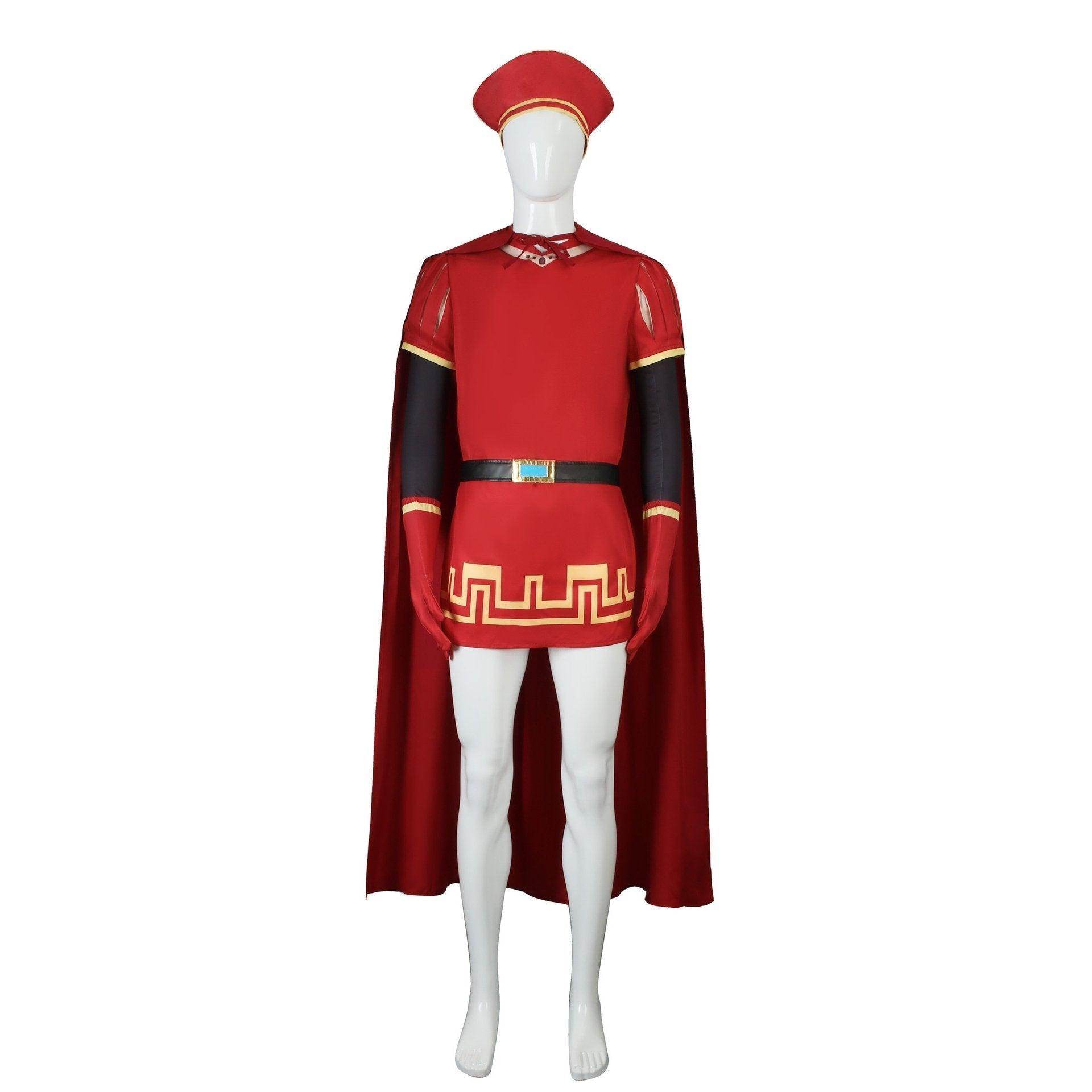 Lord Farquaad Halloween Cosplay Costume Shrek Red Robe Cape - zzcosplay