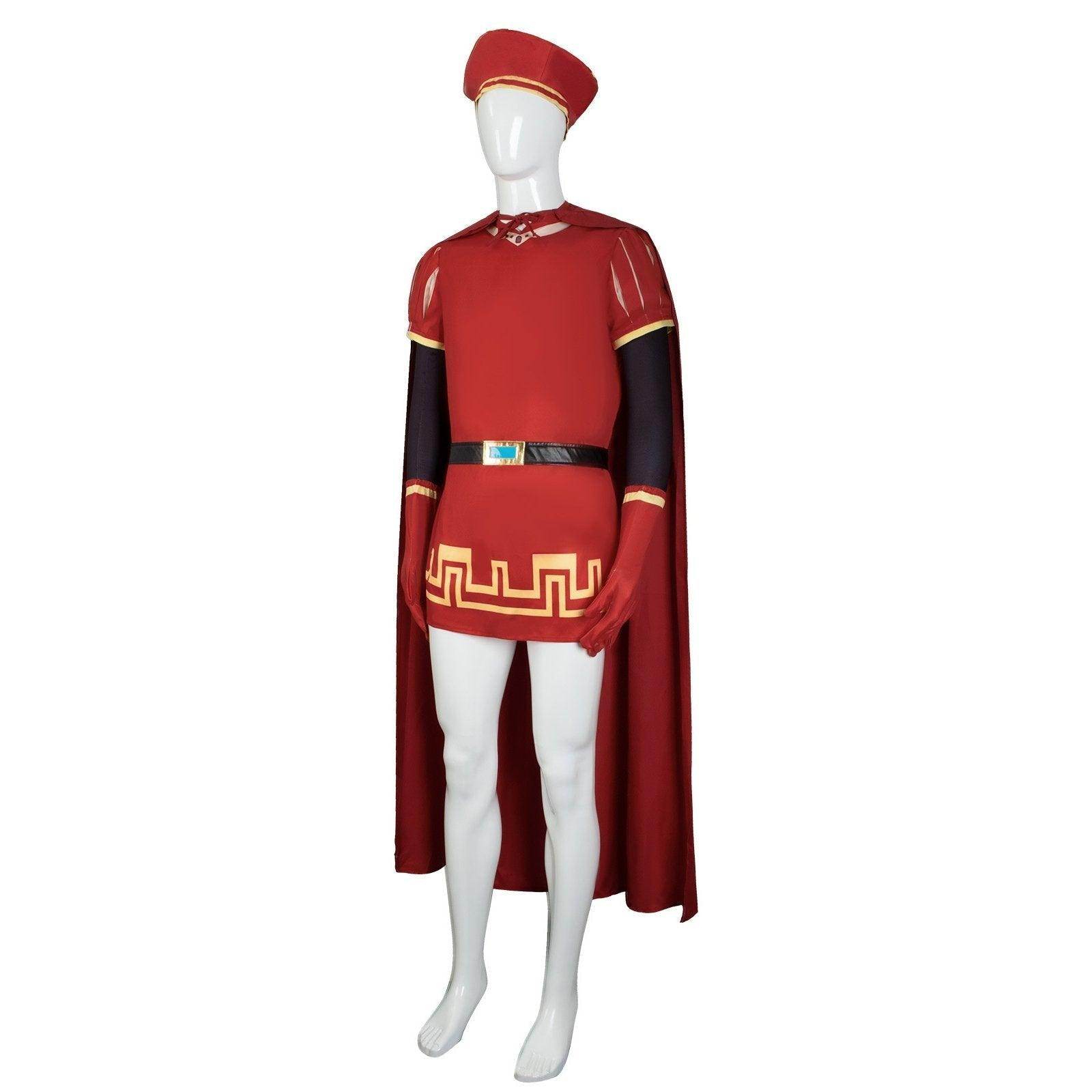 Lord Farquaad Halloween Cosplay Costume Shrek Red Robe Cape - zzcosplay