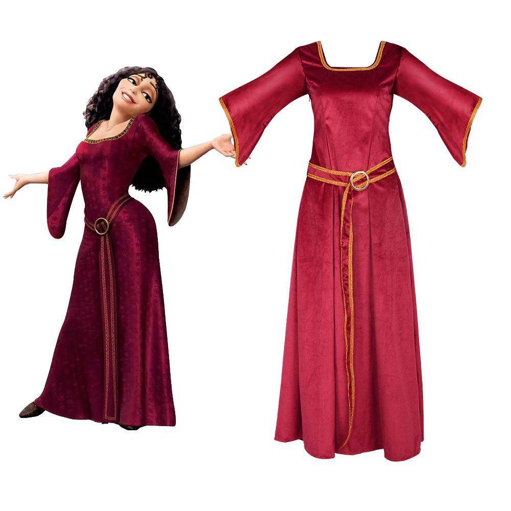 Mother Gothel Costume Cosplay Dress for Women From Tangled - zzcosplay