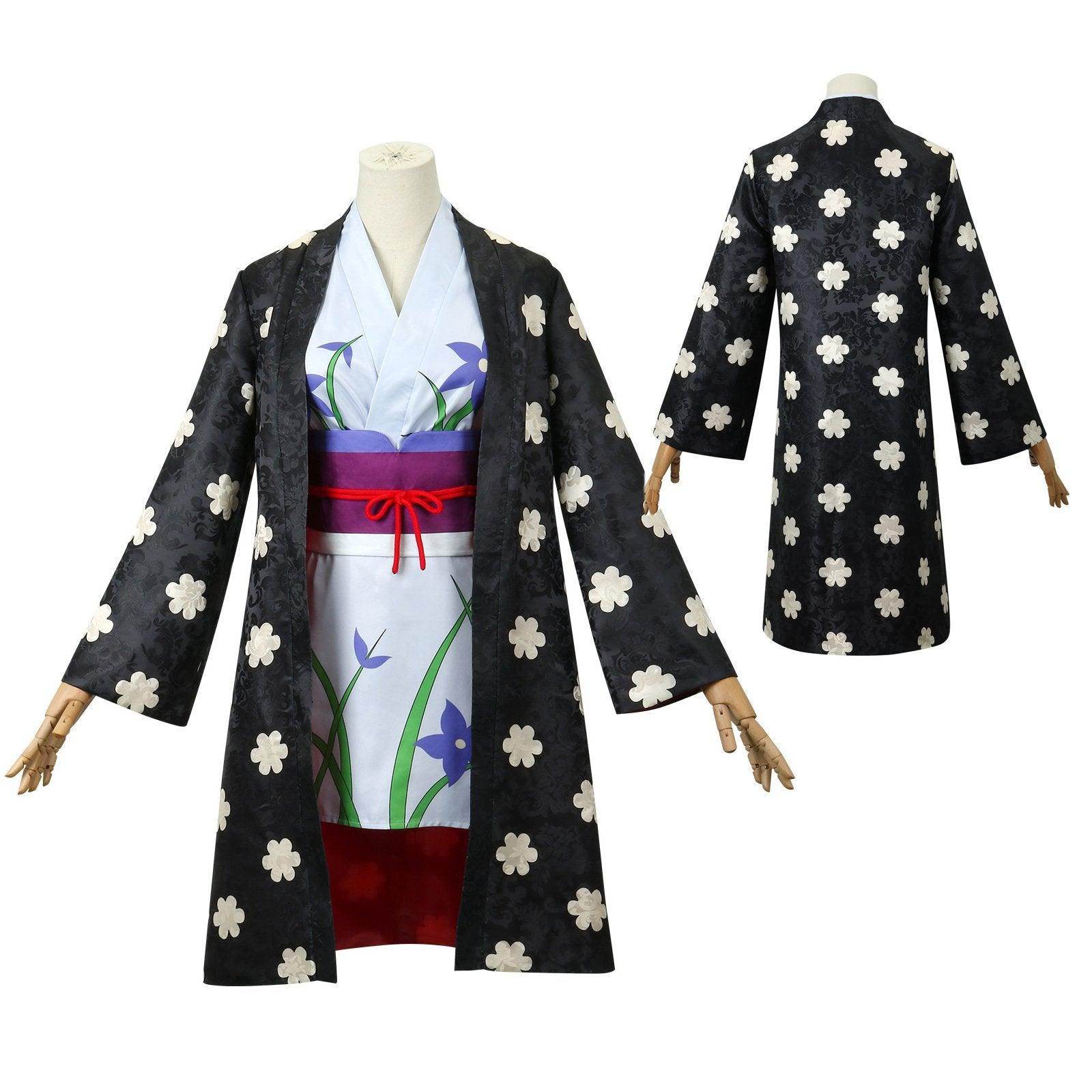 One Piece Nico Robin Costumes Japanese Anime Kimono Robe Fancy cosplay - zzcosplay
