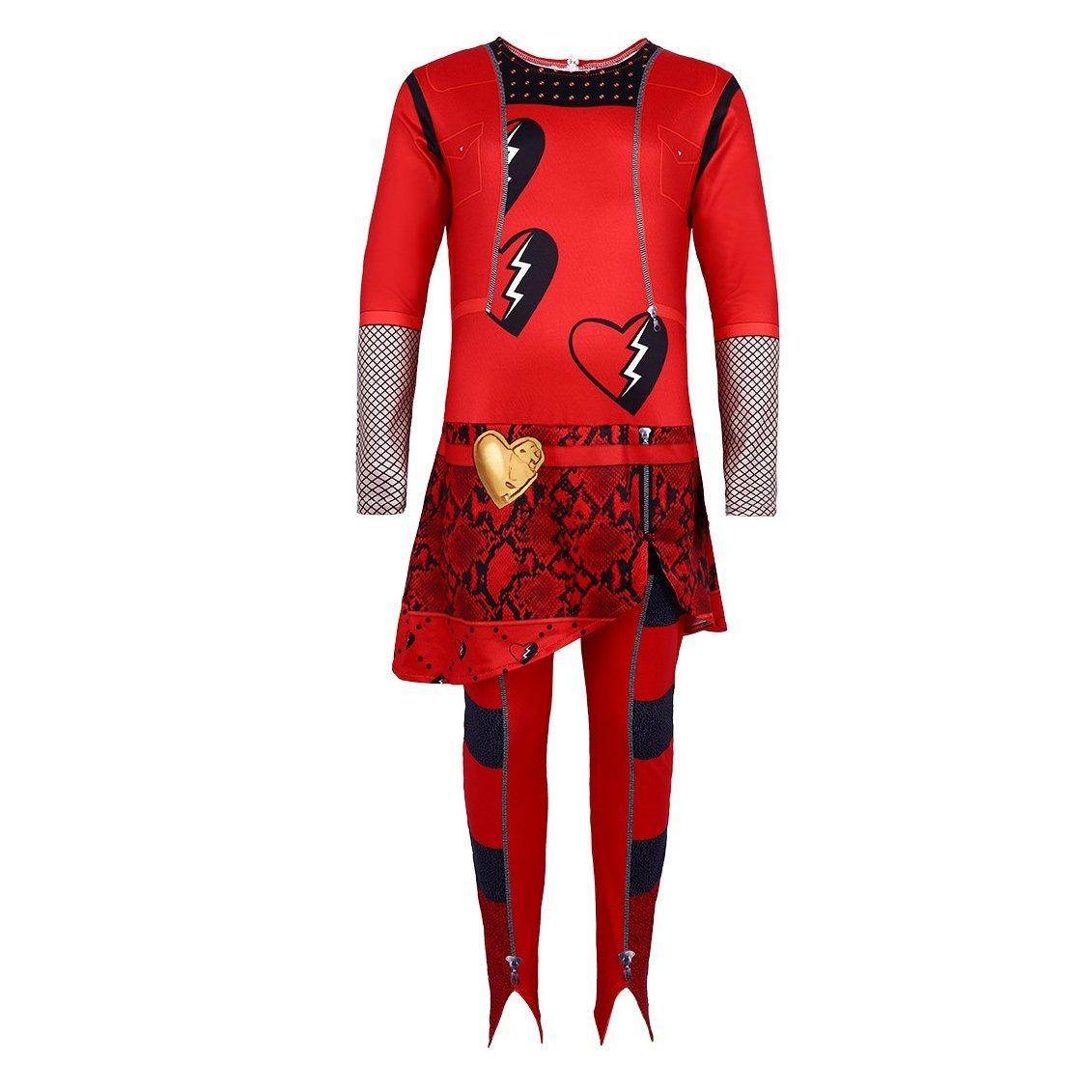 Red from Descendants 4 Queen Of Hearts Costume Jumpsuit For Kids - zzcosplay