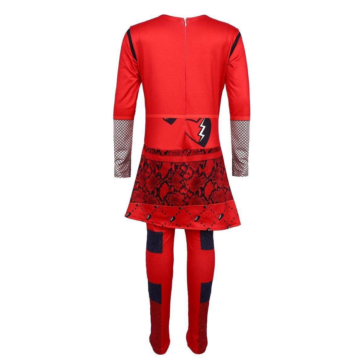 Red from Descendants 4 Queen Of Hearts Costume Jumpsuit For Kids - zzcosplay