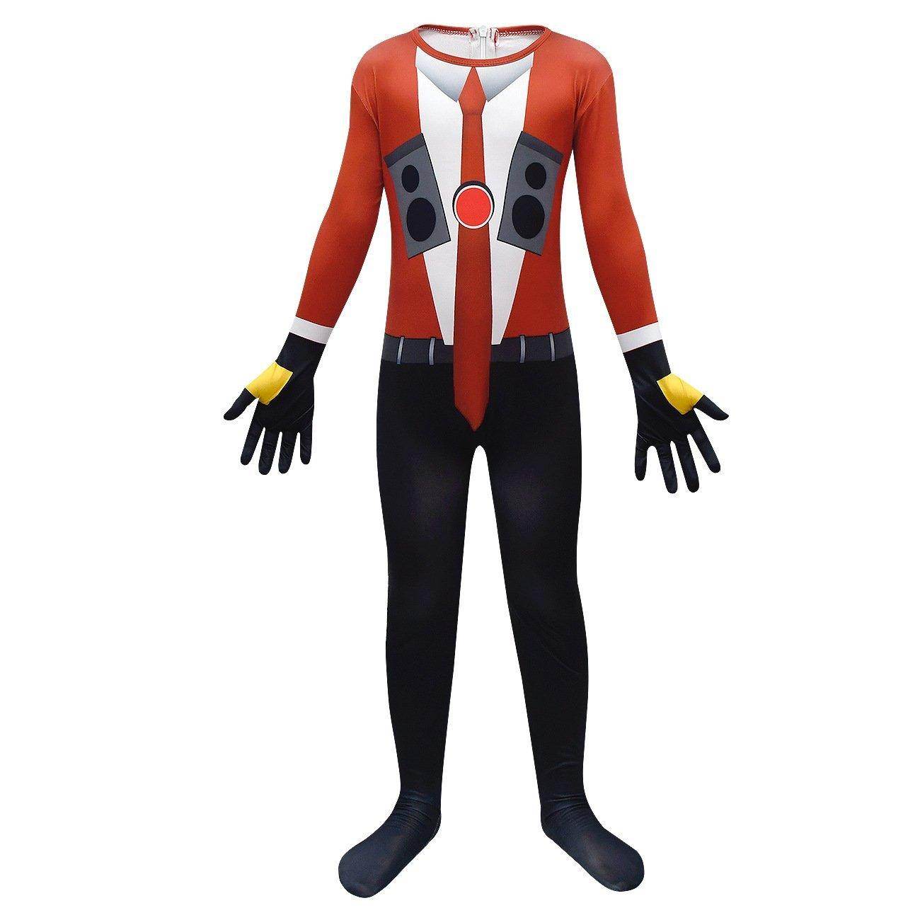 Skibidi Toilet Outfits Orange Jumpsuit Mask Titan Tv man Cosplay Costume For Kids - zzcosplay