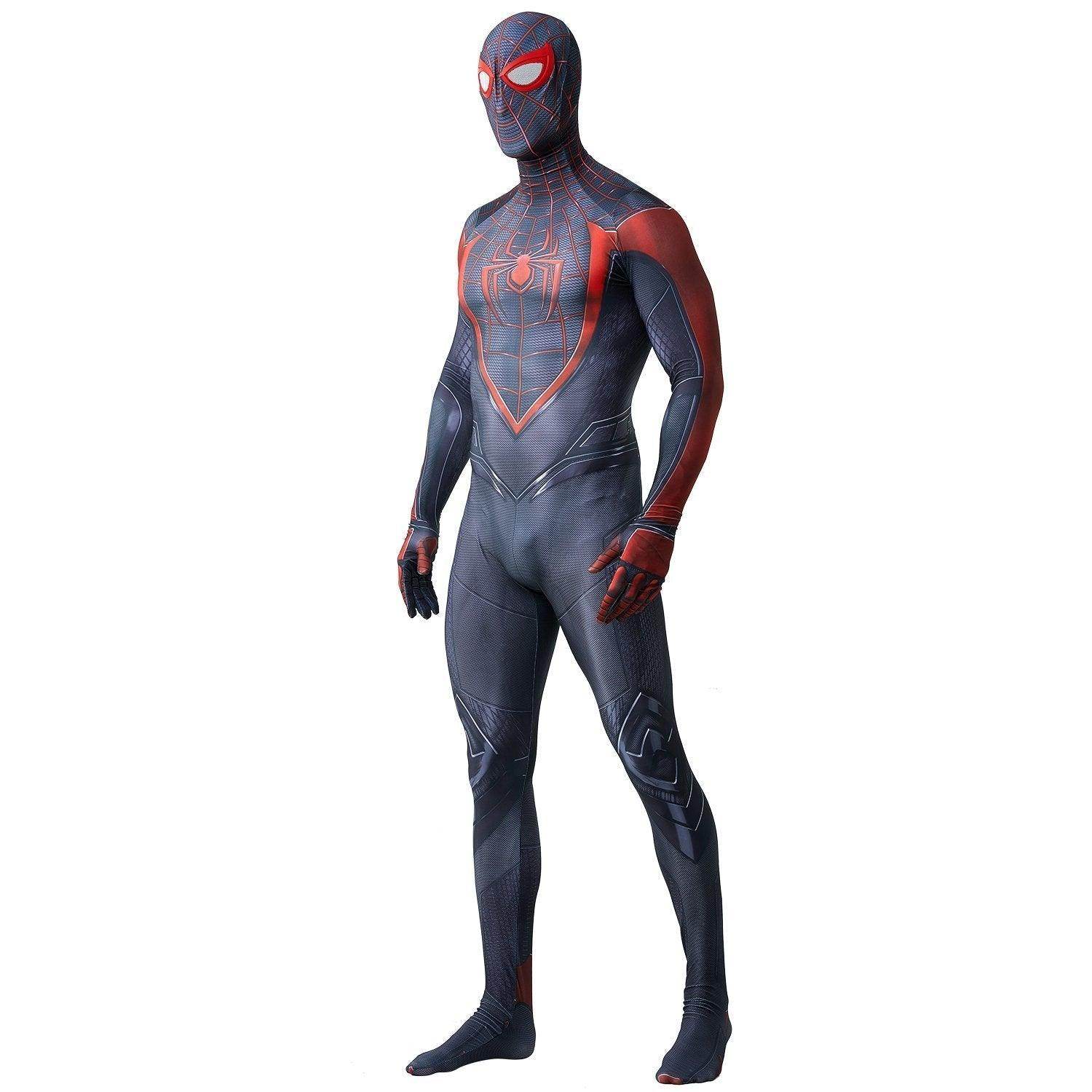 Spider-Man 2 Miles Morales Black Cosplay Jumpsuit Costume for Adults and Kids - zzcosplay