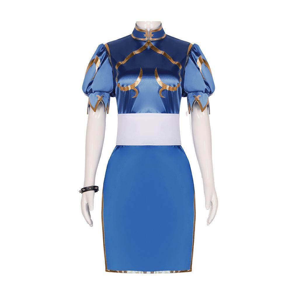 Street Fighter Chun Li Cheongsam Cosplay Costume Outfits Halloween Carnival Suit - zzcosplay