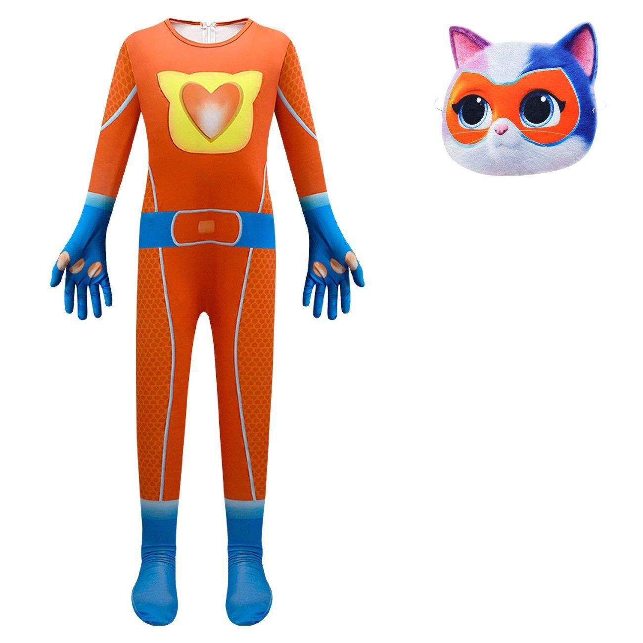 Super Cute Kitties Jumpsuits Cosplay costume With Mask For Kids - zzcosplay