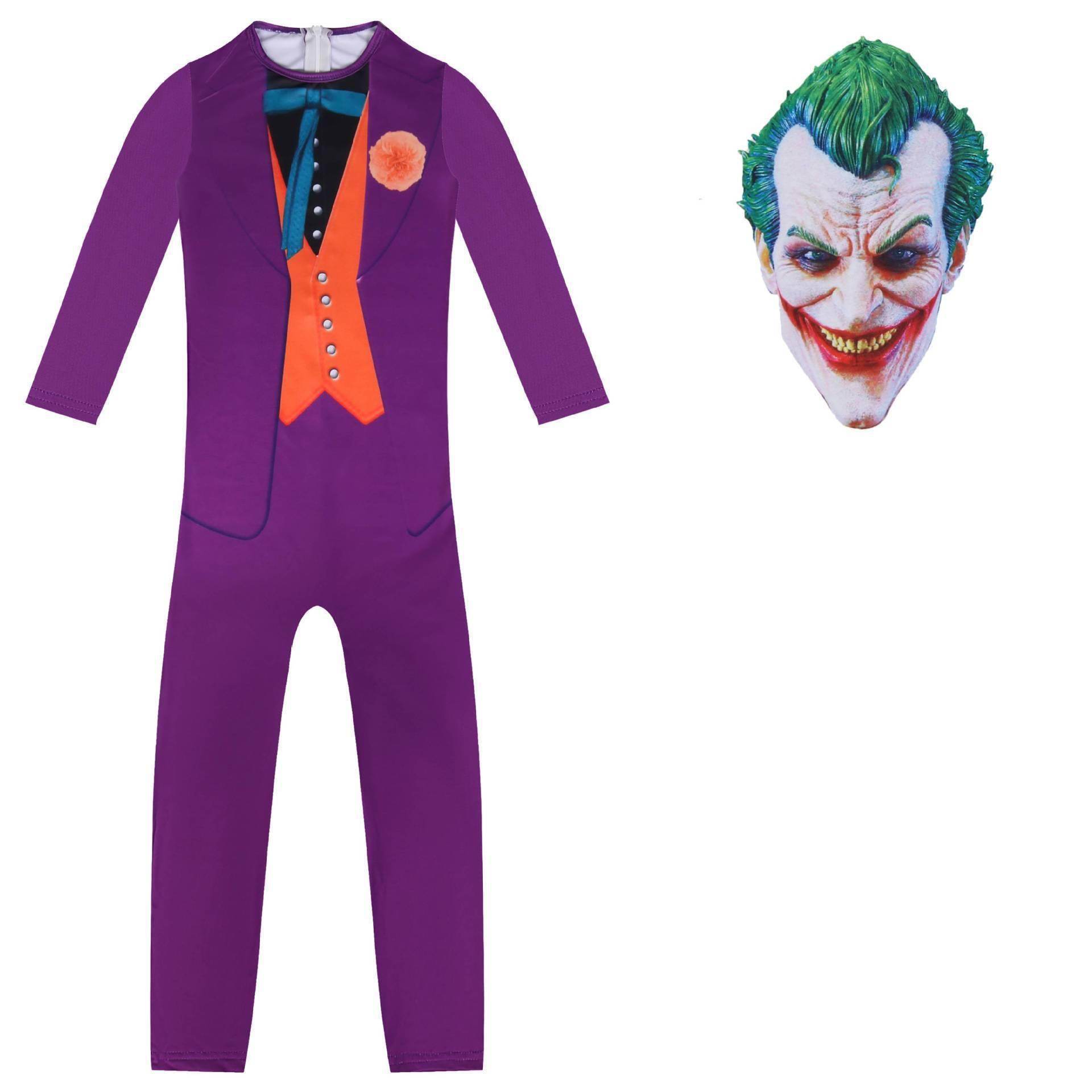 The Dark Knight Joker Cosplay Costume Halloween Jumpsuit Kids Bodysuit - zzcosplay