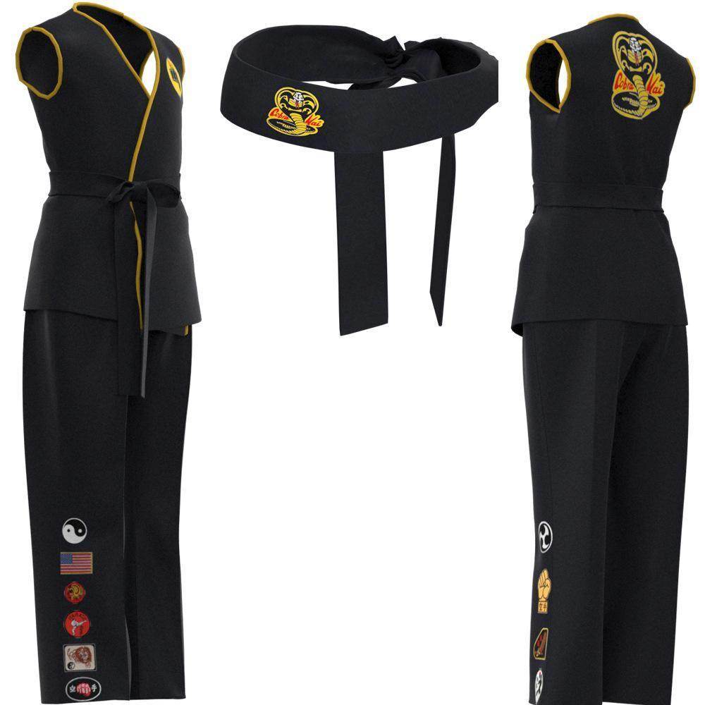 The Karate Kid Costumes Taekwondo Cobra Karate Training Suits Movie Cosplay - zzcosplay