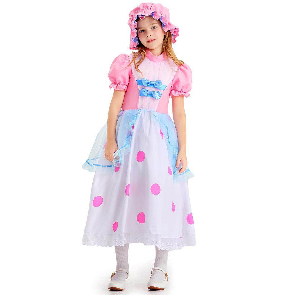 Toy Story 4 Little Bo Peep Costume Cosplay Dress Halloween For Kids - zzcosplay