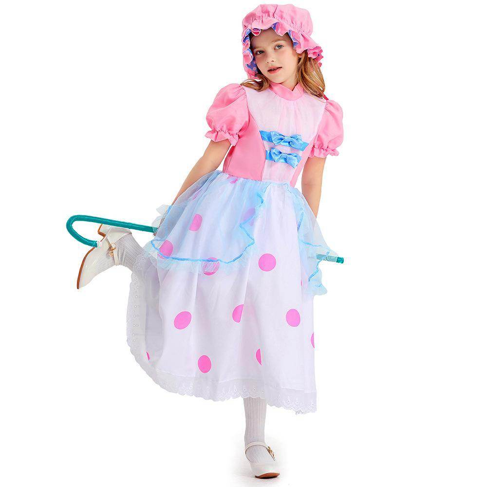 Toy Story 4 Little Bo Peep Costume Cosplay Dress Halloween For Kids - zzcosplay